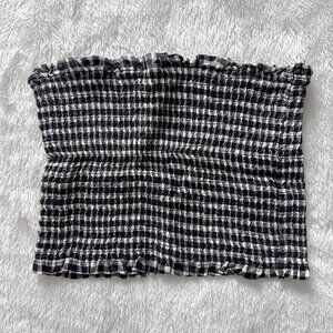 LA HEARTS Smocked Gingham Tube Top